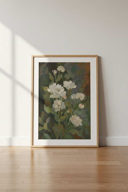 Impressionist Botanical Wall Art Print | Living Room Decor | Moody Poster