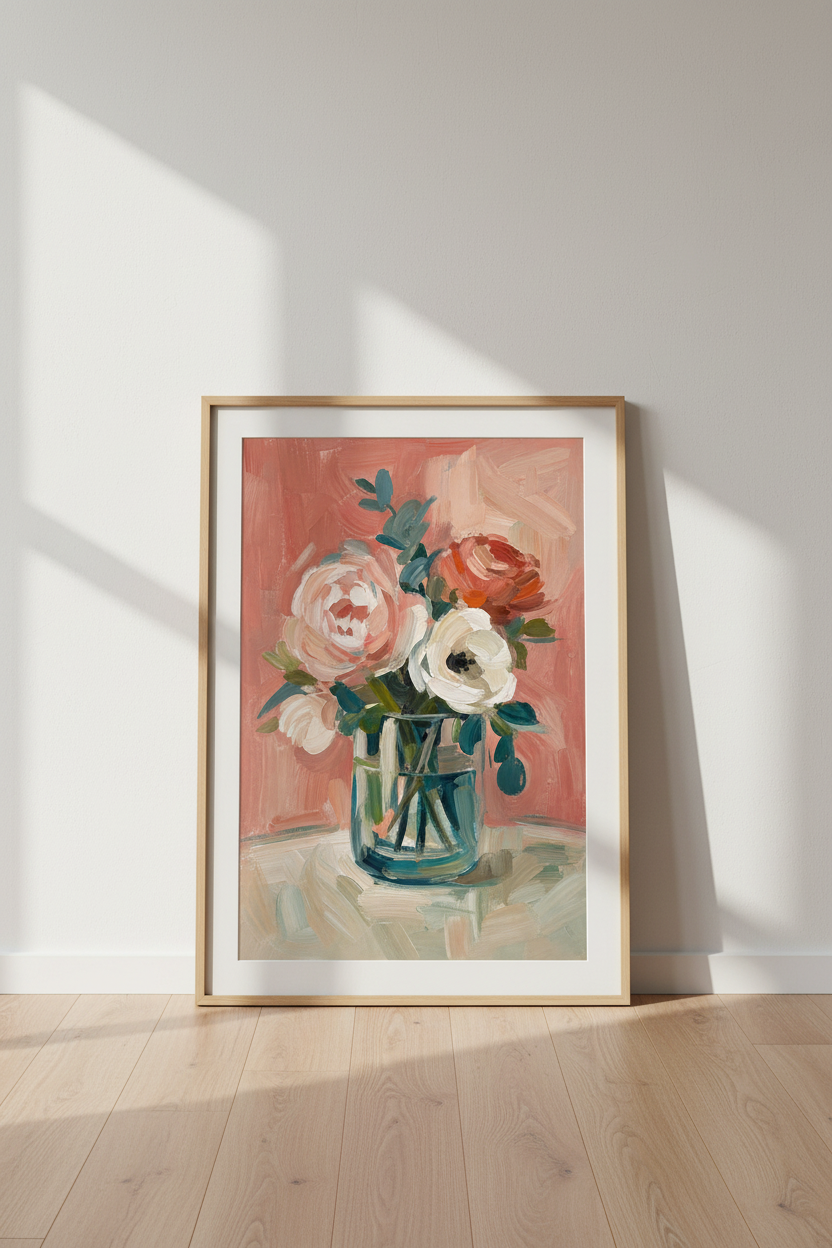 Floral wall art | Impressionist bouquet decor | Living room poster