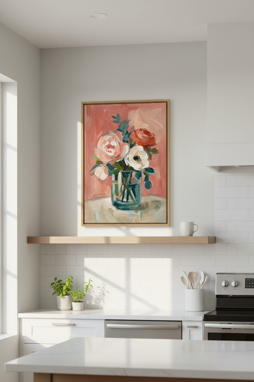 Floral wall art | Impressionist bouquet decor | Living room poster