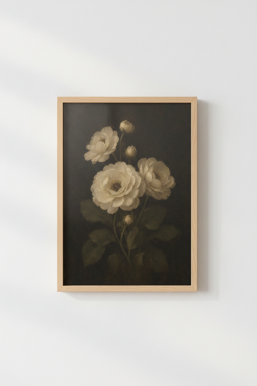Vintage Floral Wall Art Print | Living Room Decor | Classic Poster