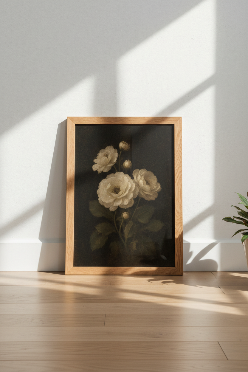 Vintage Floral Wall Art Print | Living Room Decor | Classic Poster