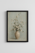 Vintage Floral in Vase Wall Art | Sage Green Still Life | French Country Poster