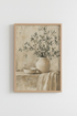 Olive Branch Still Life | Rustic Neutral Botanical, Mediterranean Kitchen Wall Art Print