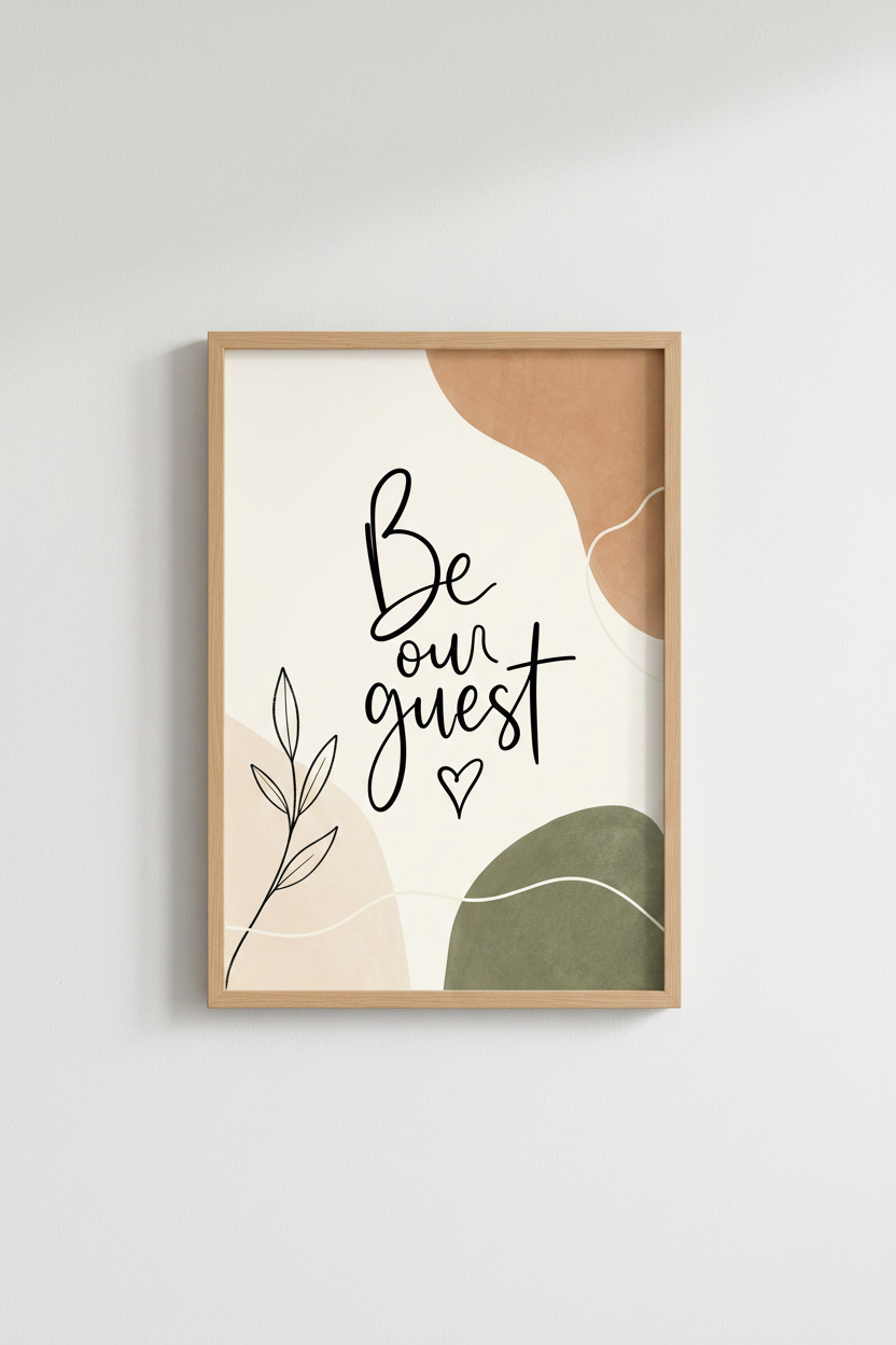Be Our Guest Wall Art Print | Guest Room Decor | Boho Typography Poster