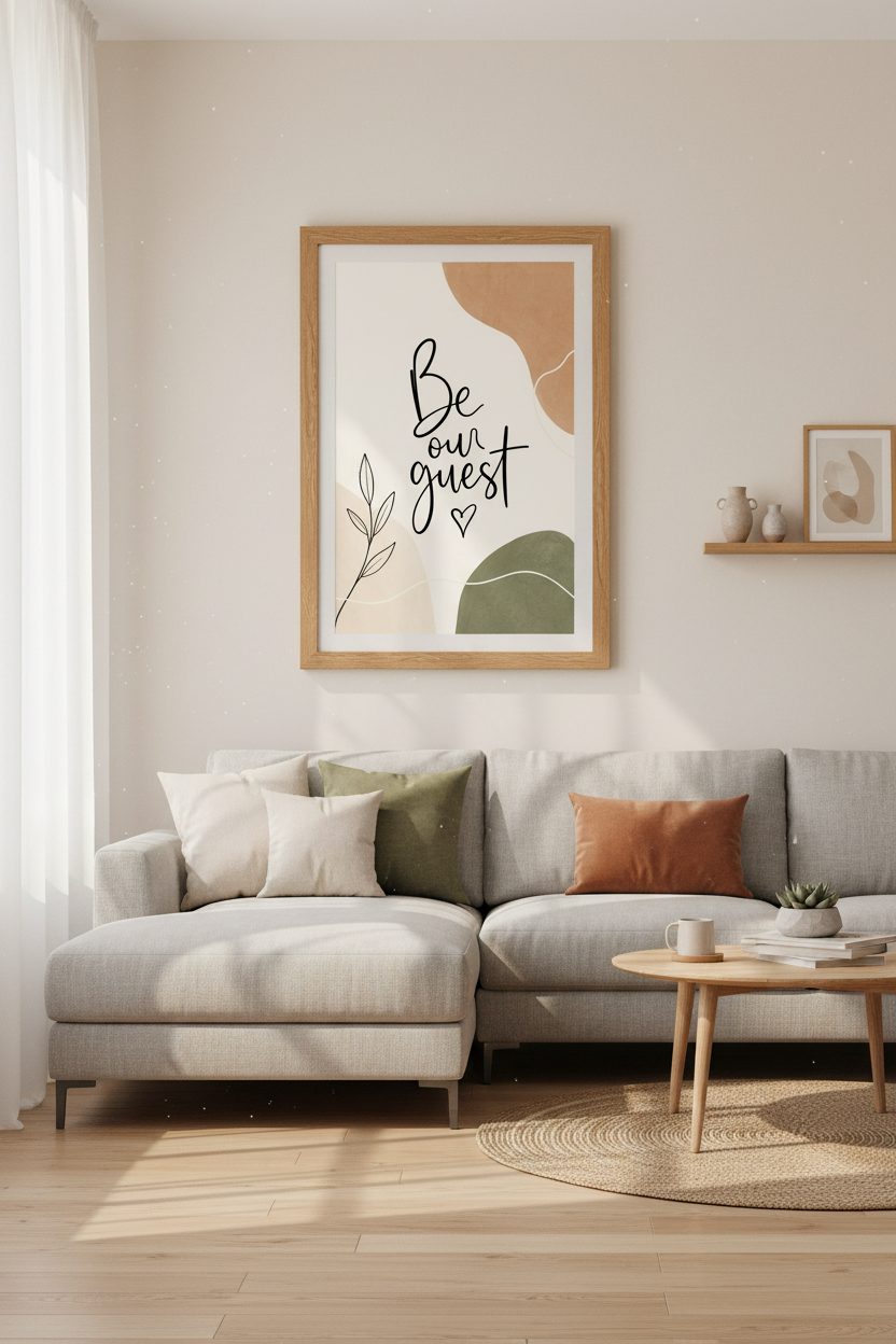 Be Our Guest Wall Art Print | Guest Room Decor | Boho Typography Poster