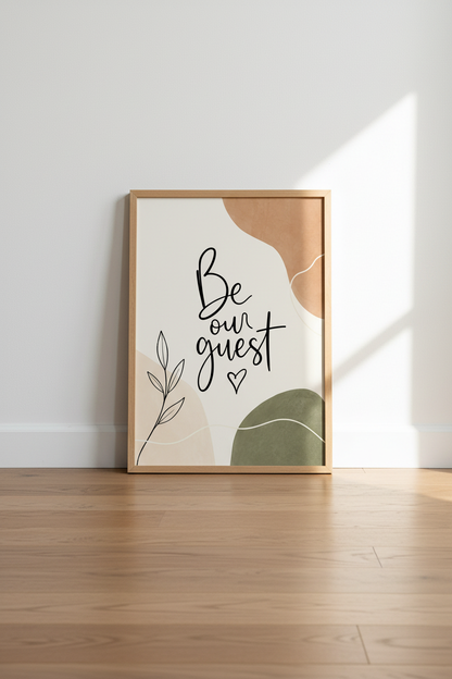 Be Our Guest Wall Art Print | Guest Room Decor | Boho Typography Poster