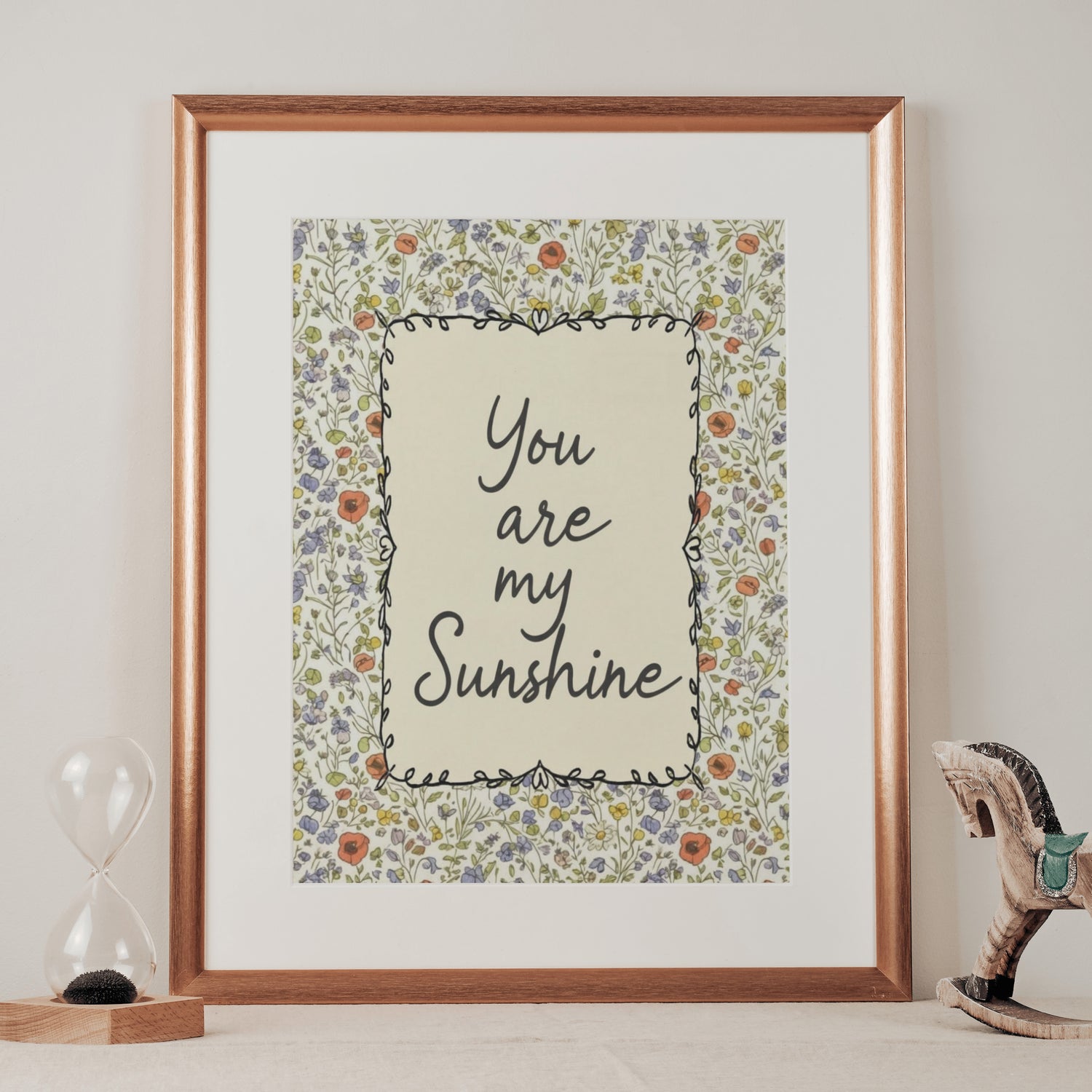 You Are My Sunshine: Wildflower Typography Nursery Print