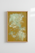 boho floral wall art | abstract mustard teal decor, living room