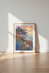 Coastal Sunset Lighthouse Wall Art | Pastel Watercolor Scene, Beach House Decor