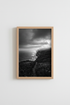 Moody Coastal Wall Art Print | Black and White Ocean Cliff Poster | Dark Seascape Decor