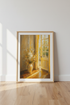 Sunlit Flower Vase Oil Painting | Warm Golden Decor, Living Room Wall Art