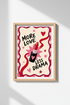 Coquette Girly Wall Art | Lipstick Pink Aesthetic Poster, Bedroom & Vanity Decor