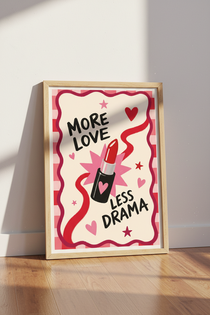 Coquette Girly Wall Art | Lipstick Pink Aesthetic Poster, Bedroom &amp; Vanity Decor