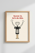 Corkscrew Poster | Minimalist Line Art, Kitchen Decor