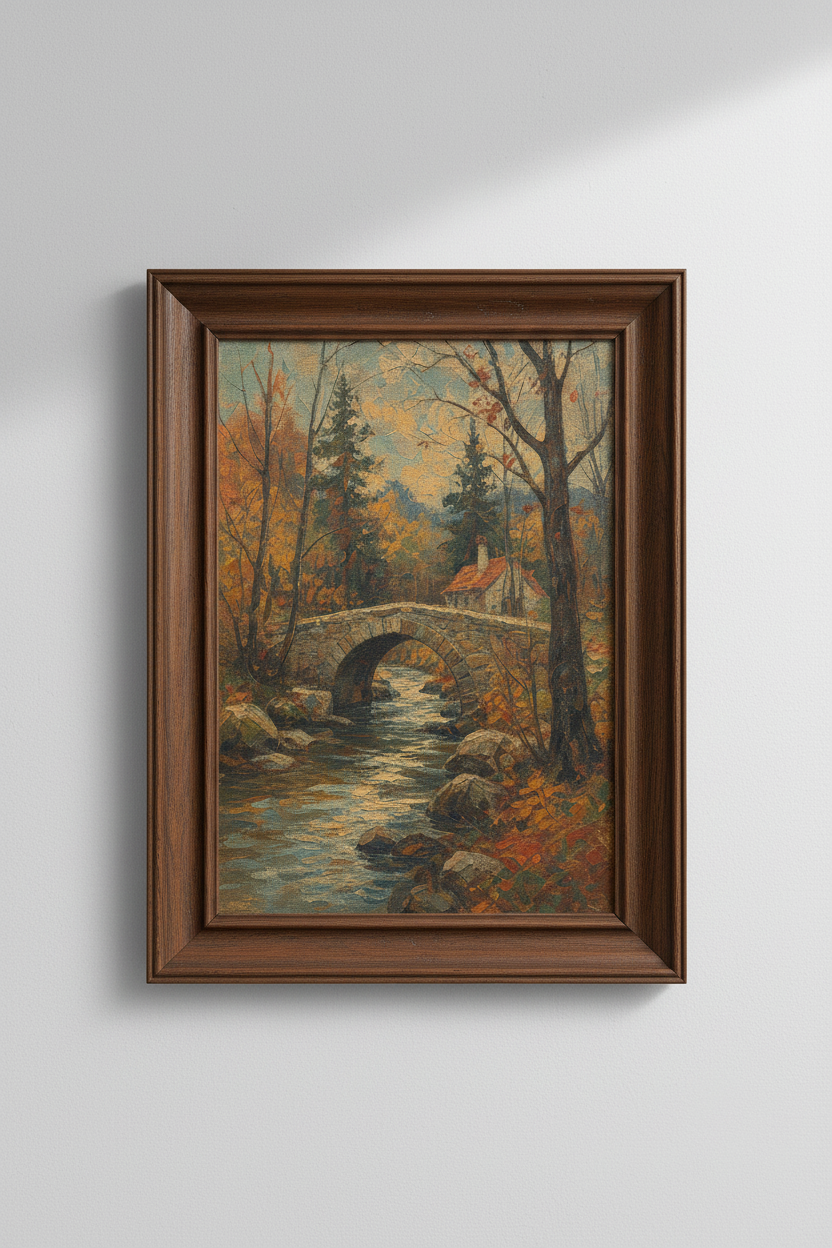 Autumn Wall Art | Painterly Landscape, Cozy Palette Decor | Living Room Poster