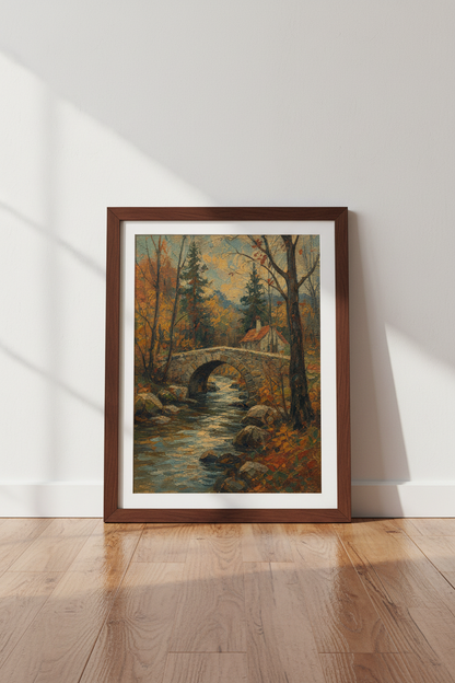 Autumn Wall Art | Painterly Landscape, Cozy Palette Decor | Living Room Poster