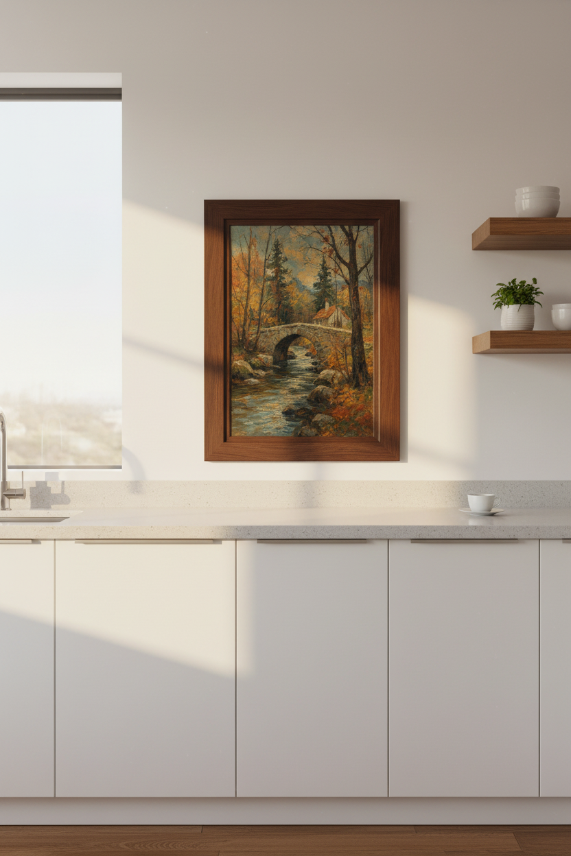 Autumn Wall Art | Painterly Landscape, Cozy Palette Decor | Living Room Poster