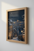 Prague Winter Cityscape | Snowy Night Architecture, Living Room Decor