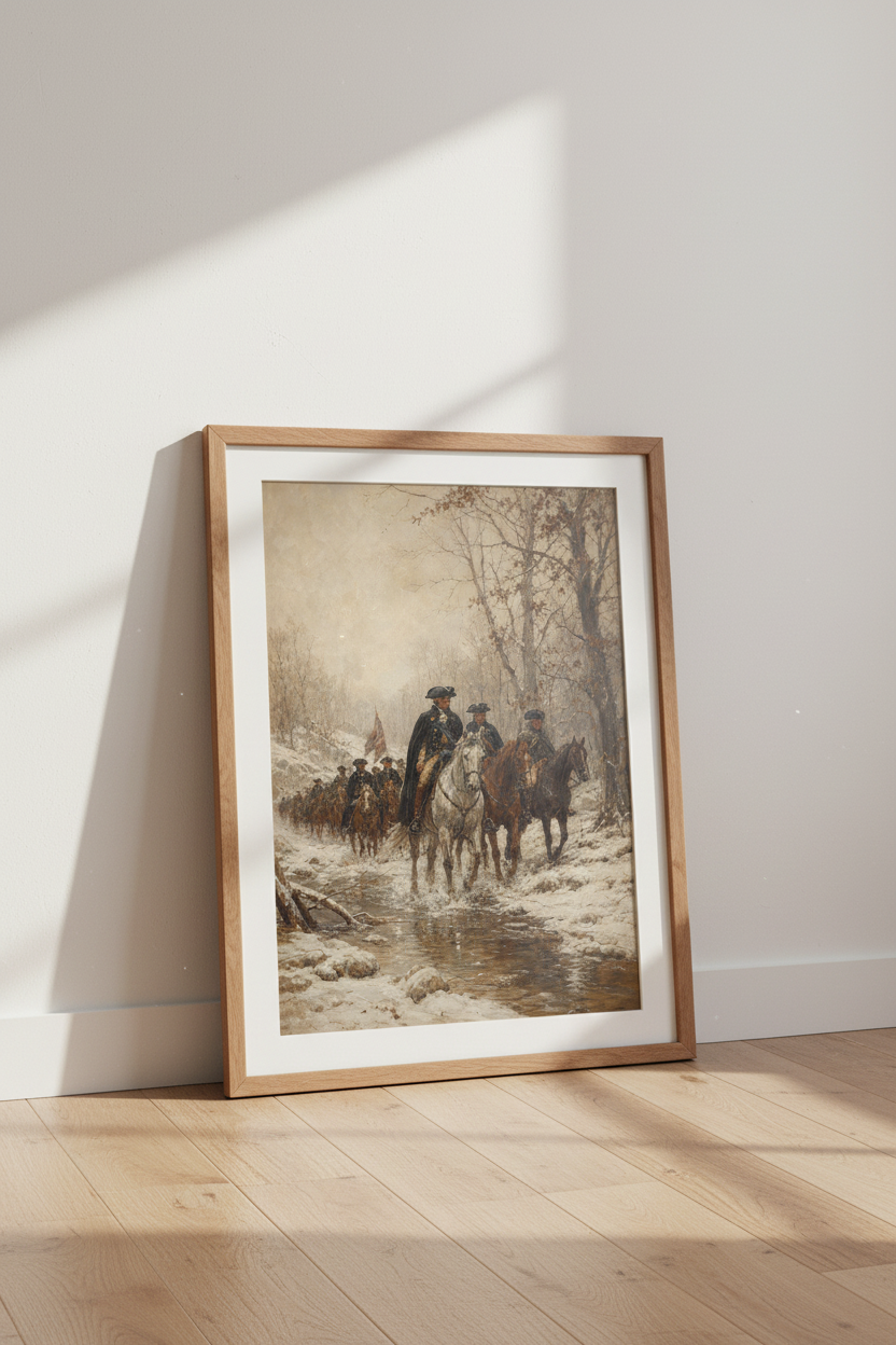 Military Wall Art Print | Living Room Decor | Rustic Winter Poster