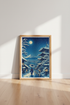 Japanese Winter Night Wall Art | Mount Fuji Ukiyo-e Poster, Zen Home Decor