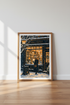 Winter Bookshop Wall Art | Cozy Dark Academia Decor | Snowy Library Poster