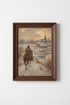 Winter village art | Classic Impressionist Snow Scene, Living Room Decor