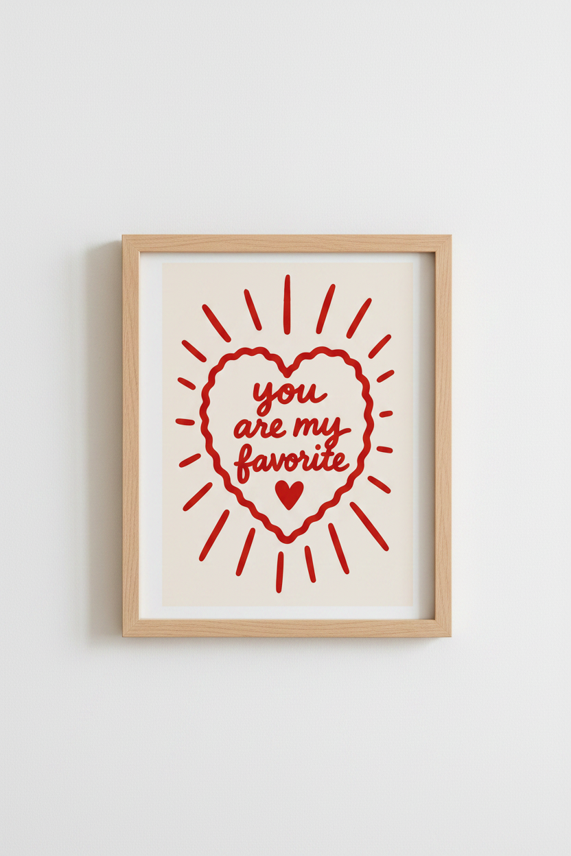 Romantic Wall Art Print | Heartfelt Lettering Decor | Cozy Bedroom Poster
