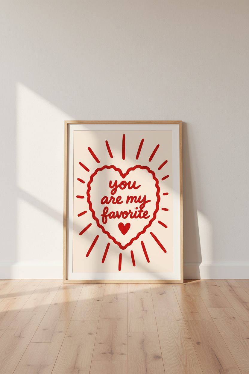 Romantic Wall Art Print | Heartfelt Lettering Decor | Cozy Bedroom Poster
