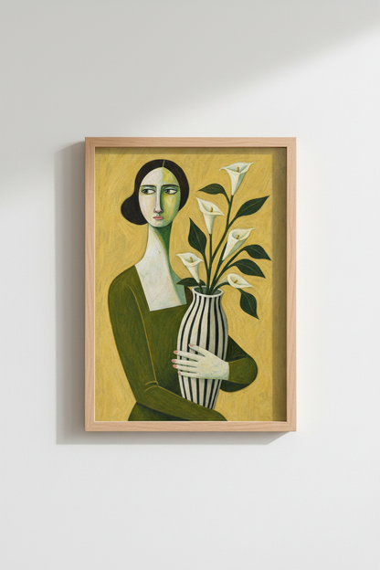 Calla Lily Wall Art Print | Living Room Decor | Abstract Poster