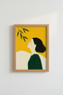 Boho Wall Art Print | Yellow Portrait, Modern Living Room Decor, Botanical Accent