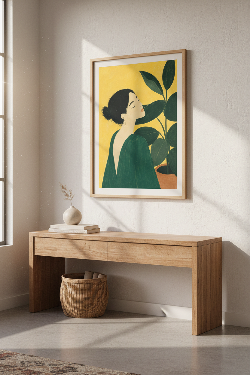 Modern Botanical Wall Art Print | Living Room Decor | Minimalist Poster