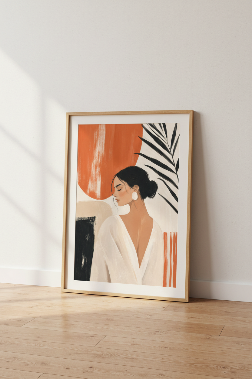 Abstract Portrait Wall Art Print | Living Room Decor | Minimalist Poster