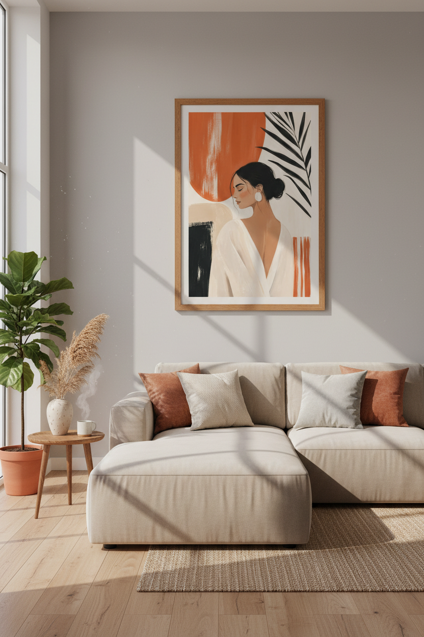 Abstract Portrait Wall Art Print | Living Room Decor | Minimalist Poster