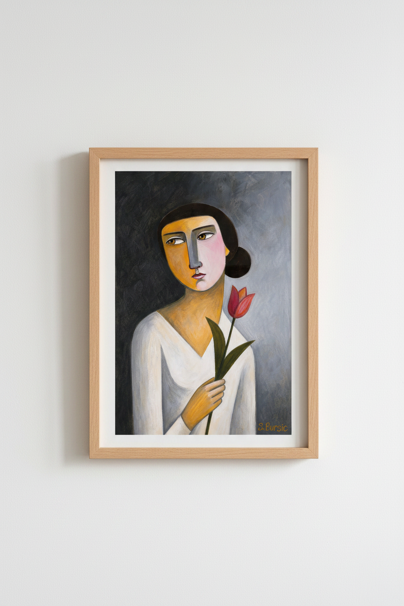 Cubist portrait Wall Art Print | Living Room Decor | Abstract Poster