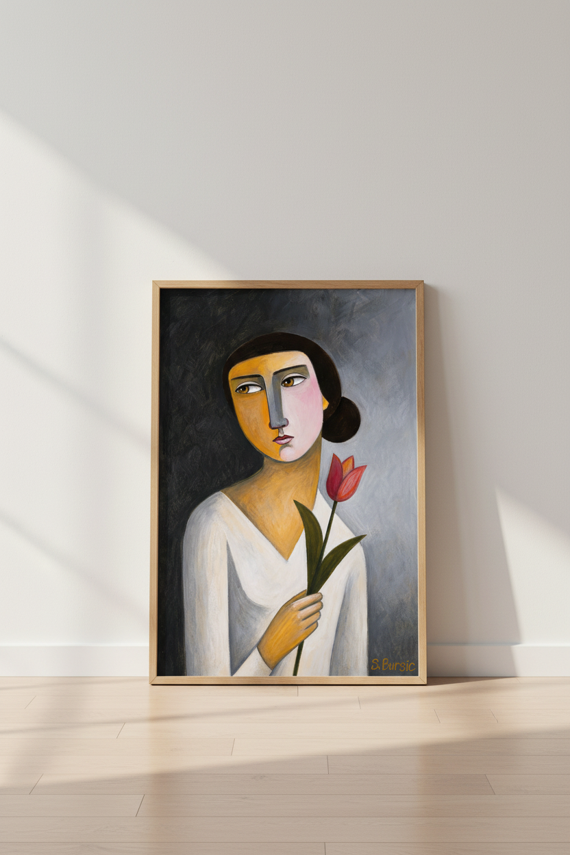 Cubist portrait Wall Art Print | Living Room Decor | Abstract Poster