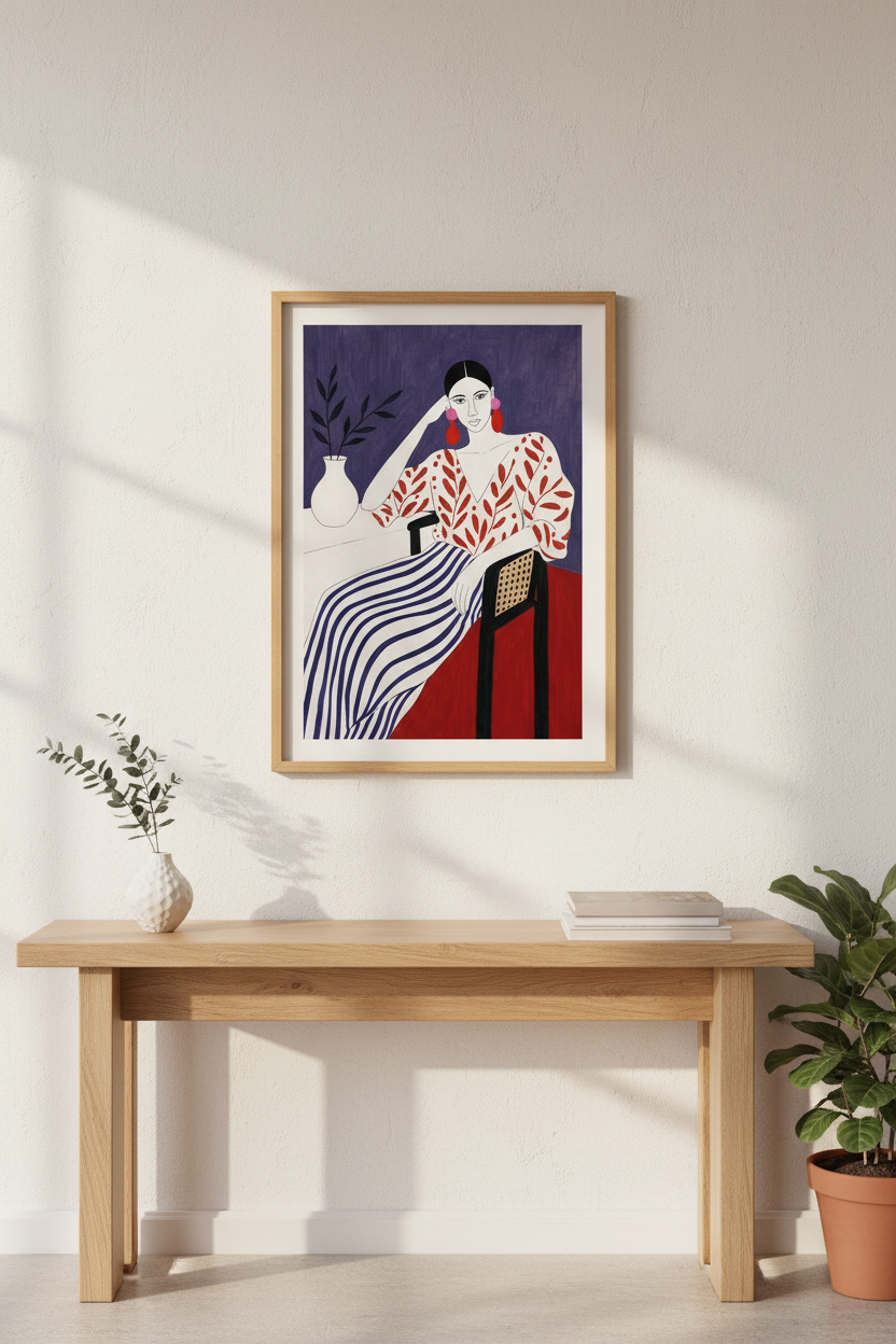 Modern Portrait Wall Art Print | Living Room Decor | Bold Abstract Poster