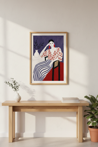 Modern Portrait Wall Art Print | Living Room Decor | Bold Abstract Poster
