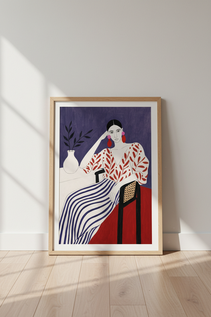 Modern Portrait Wall Art Print | Living Room Decor | Bold Abstract Poster