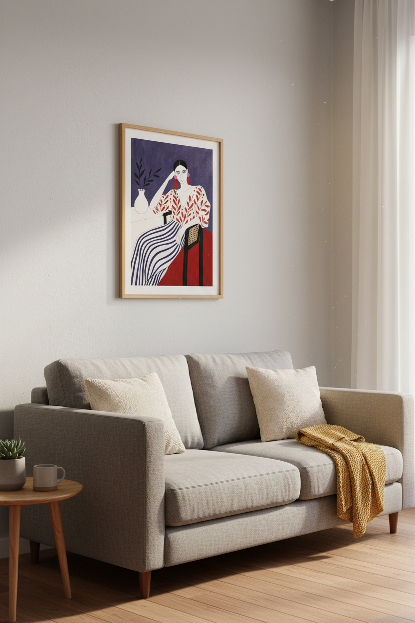 Modern Portrait Wall Art Print | Living Room Decor | Bold Abstract Poster