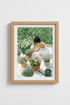 Botanical Wall Art Print | Garden Studio Scene | Soft Pastel Poster