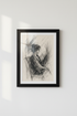 Charcoal Woman Portrait Sketch | Moody Dark Academia Art, Minimalist Bedroom Wall Decor