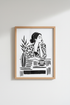 Minimal Illustration Wall Art Print | Modern Living Room Decor | Monochrome Poster