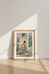 Reading Girl Wall Art Print | Cozy Botanical Room Decor | Aesthetic Bookish Poster