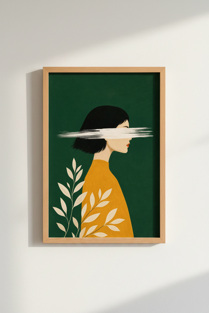 Modern Abstract Portrait Wall Art Print | Living Room Decor | Minimalist Poster