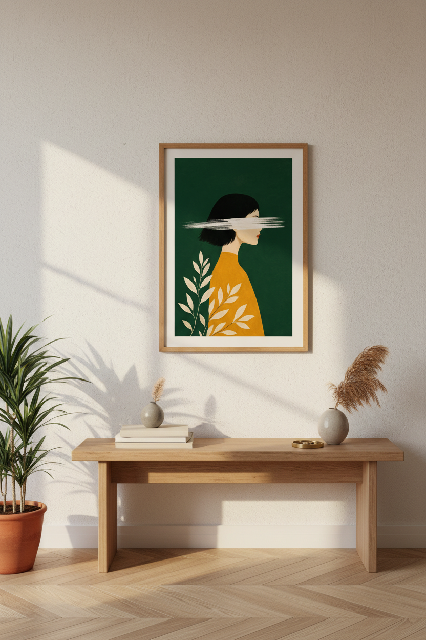 Modern Abstract Portrait Wall Art Print | Living Room Decor | Minimalist Poster