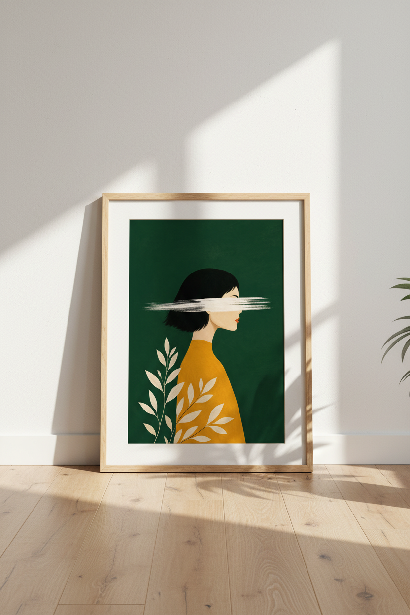 Modern Abstract Portrait Wall Art Print | Living Room Decor | Minimalist Poster