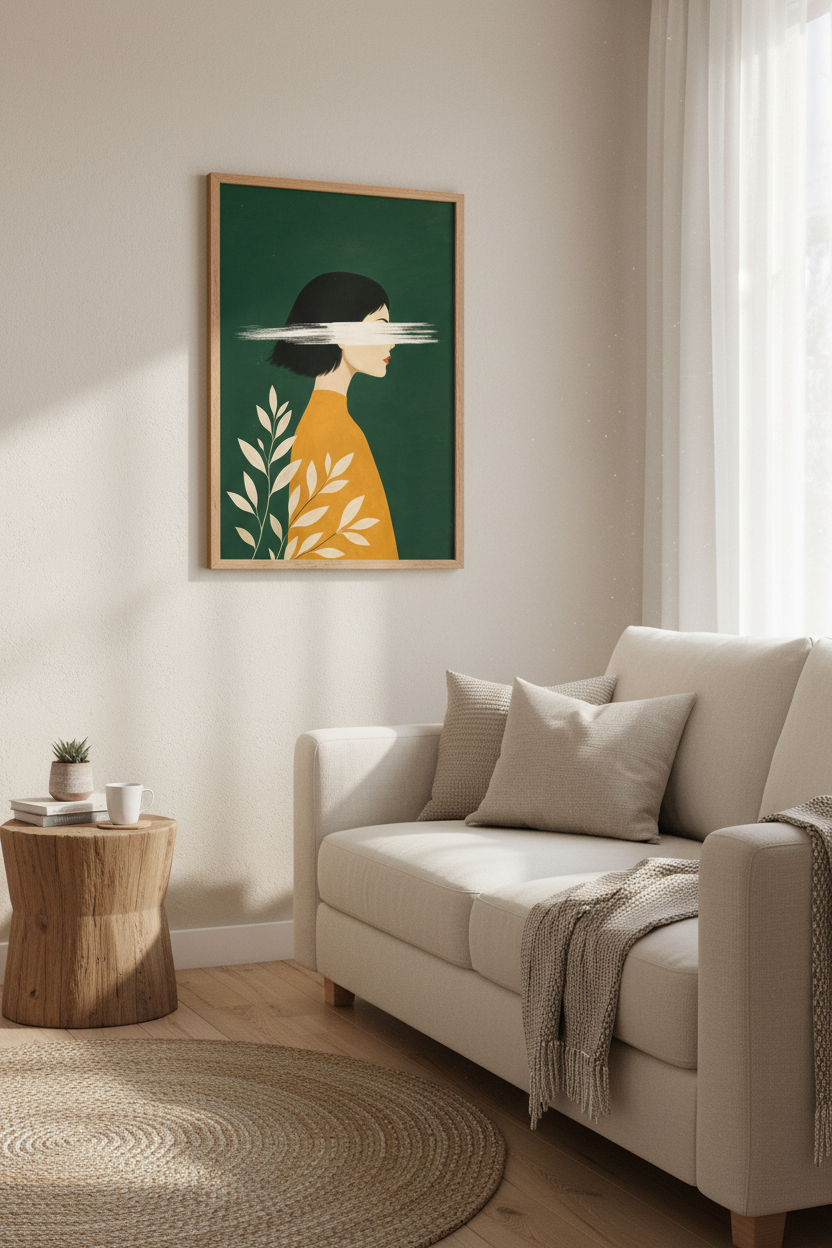 Modern Abstract Portrait Wall Art Print | Living Room Decor | Minimalist Poster