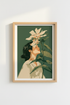 Botanical Portrait Wall Art Print | Living Room Decor | Green Aesthetic Poster