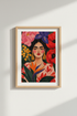 Floral Portrait Print | Bold Palette, Living Room Decor