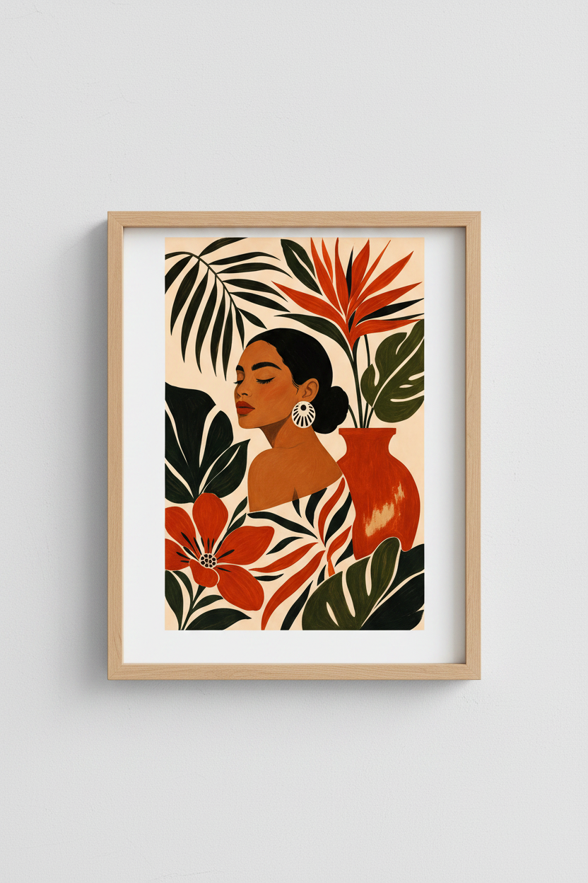 Tropical Wall Art Print | Living Room Decor | Boho Poster